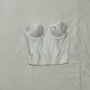 White silky corset top